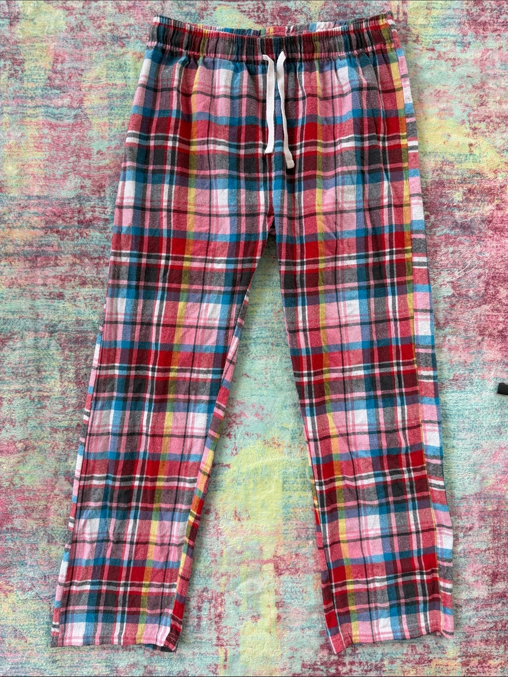 💜Women's Pink Multi-Plaid Lounge Pajama Pants
